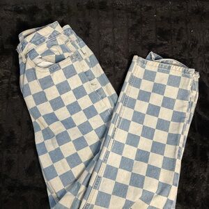 Forever 21 Blue and White Checkered Pants
